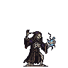 Pixel Art: skeleton mage casting different spells