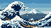 Pixel Art: great wave crushes - animated painting