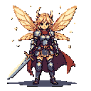 Pixel Art: pixie knight idle animation (generated with AI by pixie.haus).