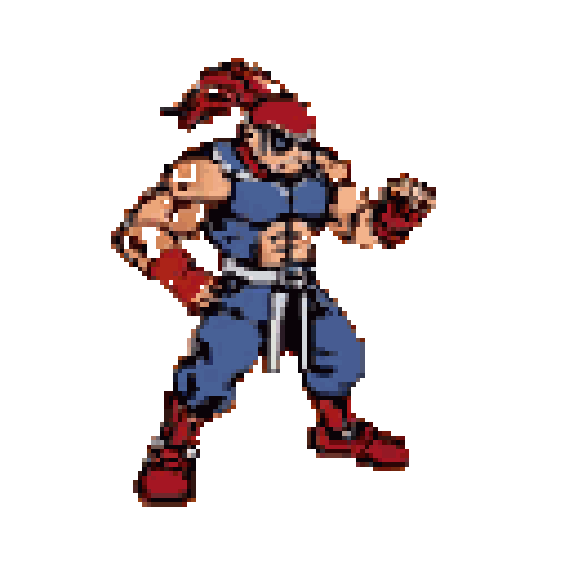 Pixel Art: fighter is punching 10 hit combo (generated with AI and edited by sandacz).