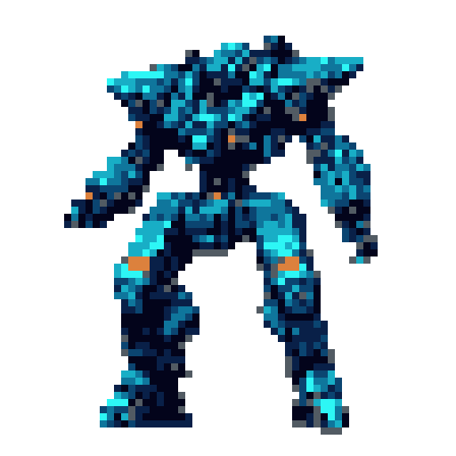 Pixel Art: robot mech is dancing (fast_without_bg) (generated with AI by sandacz).