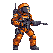 Pixel Art: character is running (generated with AI by sandacz).