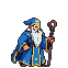Wizard Unleashes Thunderbolt: Vibrant Retro Magic