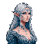 Pixel Art: beautiful elve is looking around with wise and powerful look, still camera, portrait (generated with AI by pixie.haus).