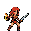 Warrior unleashes a fireball and prepares a sword slash.