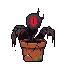 Pixel Art: set of unique evil pot plants