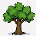 Pixel Art: pixel art sprite of an oak tree leaves gently swaying in a s...