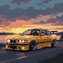 Pixel Art: bmw m3 compétition black (generated with AI by ANONYMOUS).