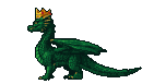 Regal Green Dragon Walks Majestically, Crowned King