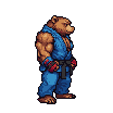 Pixel Art: character in fighting stance, punching combo
