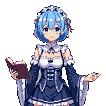 Pixel Art: Rem (Re:Zero) Dançando (generated with AI by Tynvar Spirit).