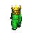 Emerald green slime with a golden crown.