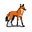 A pixelated maned wolf stands alert, its earthy tones and blocky style evoking a classic video game aesthetic. The poised animal gazes forward, captured in a moment of quiet observation.