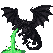 Black dragon exhaling a stream of glowing green radioactive liquid.