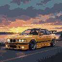 Pixel Art: bmw m3 compétition black (generated with AI by ANONYMOUS).