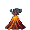 Pixel Art: vulcano explodes