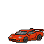Animated pixel art spritesheet of colorful sports cars in motion.