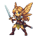 Pixel Art: character fighting stance idle animation, static camera (generated with AI by pixie.haus).