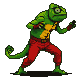 Pixel art generated with AI prompt: fighting stance