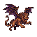 Pixel Art: manticore is flying (generated with AI by sandacz).