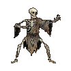 Pixel Art: skeleton monk kung fu pose