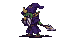 Pixel Art: goblin wizard is attacking