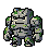 Moss-covered creature with a stoic expression stomping with heavy steps.