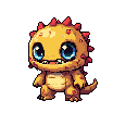 Cute Yellow Spiky Creature: Playful Game Character
