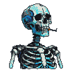 Pixel Art: skeleton smokes (Remix)