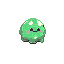 This pixel art features an adorable, light-green blob creature with a happy smile and rosy cheeks. Its squishy form and cheerful expression create a comforting and endearing mood.
