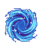 Swirling vortex of icy blue magical energy with white sparkles.