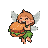 A cheerful pixie with delicate wings and a leafy green garment joyfully devours a large, juicy burger.