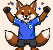 Pixel Art: Faça uma raposa 🦊 com uma uma camisa azul de futebol sem des...