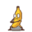 A banana with a katana, poised to strike.