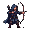 Pixel Art: character shoots with bow