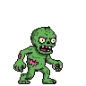 Playful Green Zombie With Pink Insides Shambles