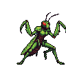 Pixel Art: humanoid insect fighters set - arcade game style
