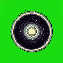 Pixel Art: The black hole absorbs everything around it. (generated with AI by Aerrith Dryad).