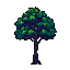 Pixel Art: leaves move gently on the tree (64x64) (generated with AI by sandacz).