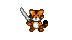 A pixelated tiger lunges forward with a sword, mid-attack.