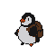 Charming Penguin Waddles: Black & White Checkered Background