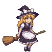 Pixel art generated with AI prompt: fly on broom