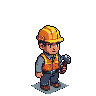 Pixel Art: set of npc - city workers (policeman, doctor, builder etc.) ...