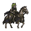 Pixel Art: character riders on horse
