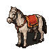 Pixel Art: a horse in fluid walking cycle