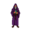 Pixel Art: character is drinking green potion