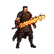 Pixel Art: fighting stance (generated with AI by pixie.haus).