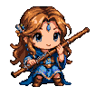 Pixel Art: character is playing on the flute (generated with AI by pixie.haus).