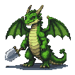 Pixel Art: dragon is attacking with sword - rapid spike attacks