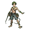 Pixel Art: 自然站立待机动作，轻微身体晃动